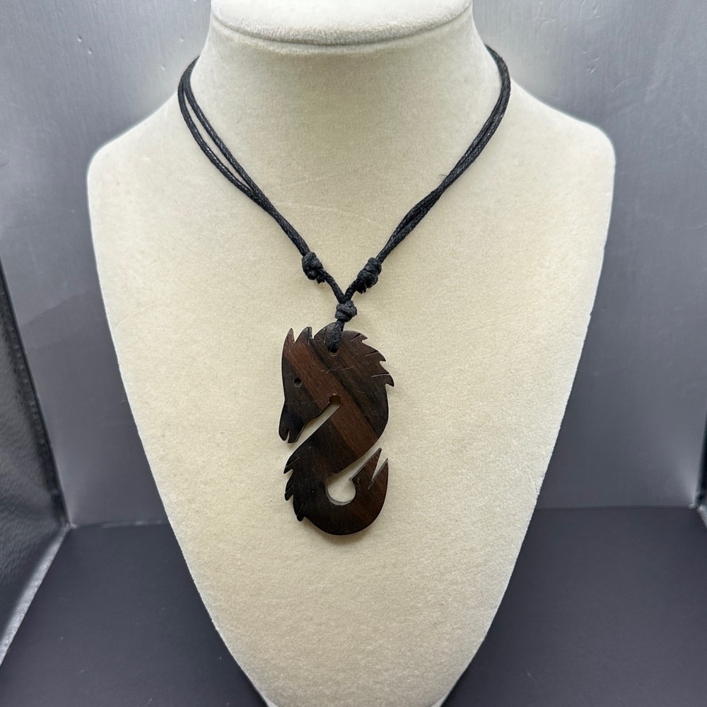 Handcrafted Wooden Seahorse Necklace